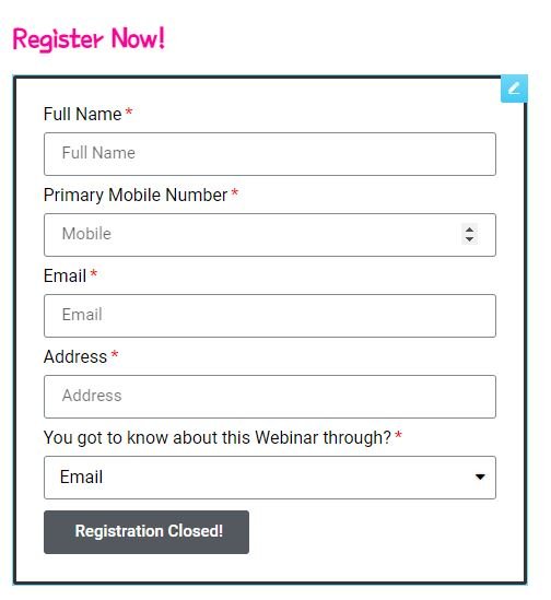 Minds Healer Webinar Registration closed